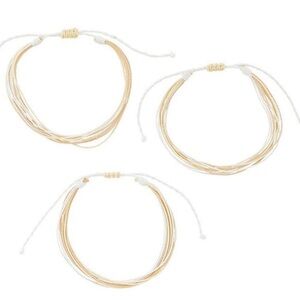Chic Gold and White Kids Bracelet Trio